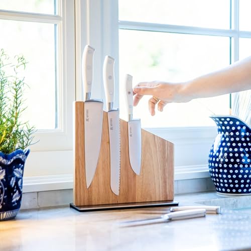Yatoshi Magnetic Kitchen Knife Block Set 6 Pcs White (White / 6-Piece)