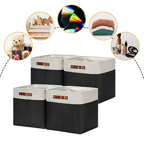 Storage Baskets (White&Black / L-13"x 13"x 13")