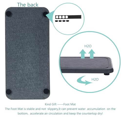 2Pcs Water Absorbent Diatomite Coasters Bathroom Sink Stone Trays (Dark Gray / 8.3" x 3.9")
