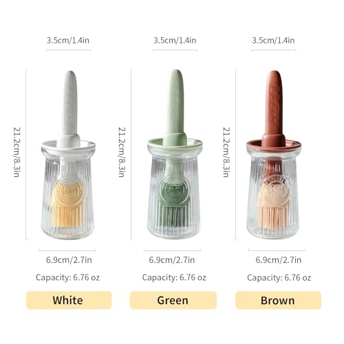 Oil Dispenser with Brush (1 Pack / Brown)