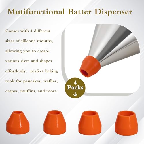 40oz Pancake Batter Dispenser Stainless Steel with Metal Spatula