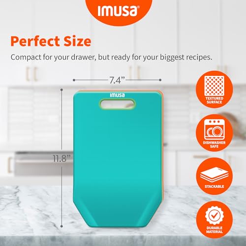 IMUSA Cutting Board Set (3PK Nesting (Teal, Orange, Lime Green))
