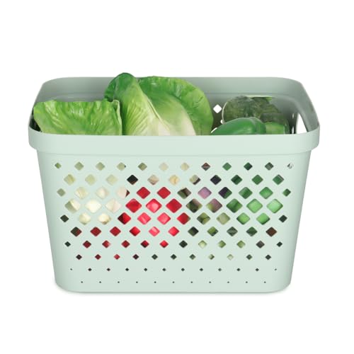 Plastic Storage Basket Set (Sage / 4 Gallon)