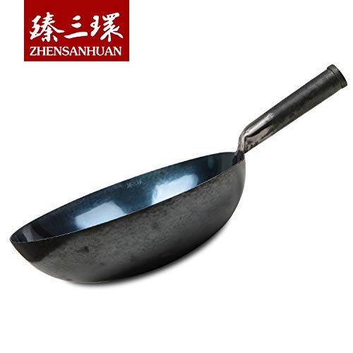 ZhenSanHuan HandHammered Carbon Steel Stir Fry Wok NoCoating