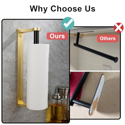 Paper Towel Holder Under Cabinet (Glow Gold)