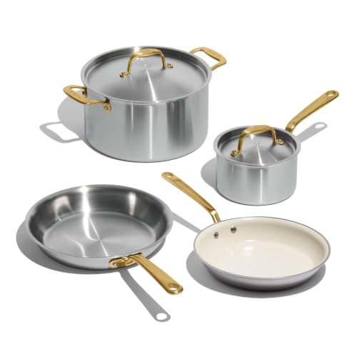 Cookware 6 Pc Stainless Steel Cookware Set (Brass)