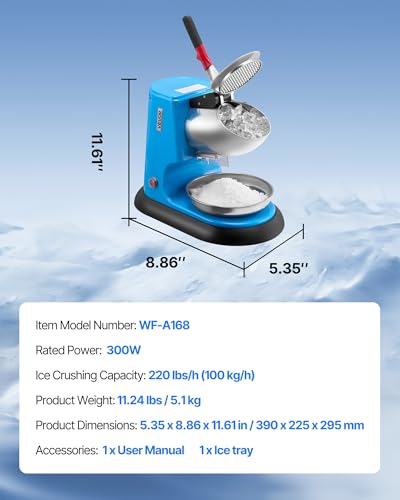 Ice Crusher Machine (Blue / 220LBS/H-Heightened)
