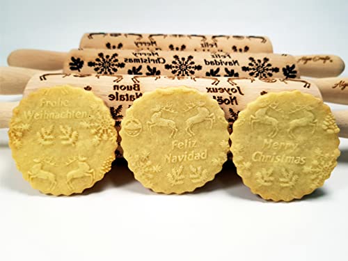 Embossing Rolling Pin for Christmas Cookies