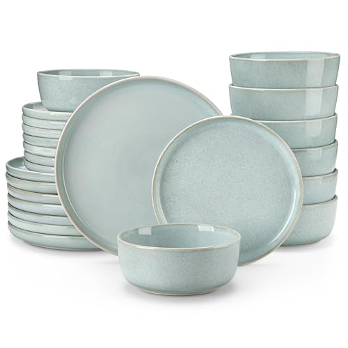 ANYA 24 Pieces Plates and Bowls Set (Mint Green / 24 Pcs (Service for 8))