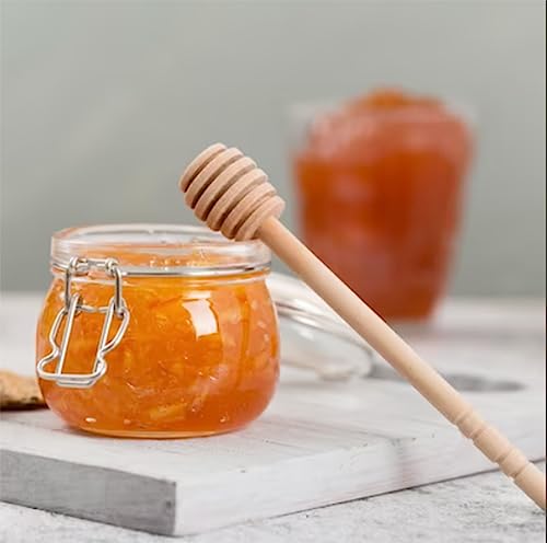 Wooden Honey Dipper Stick Collecting Dispensing Drizzling Jam Portable Wedding Party (15cm)