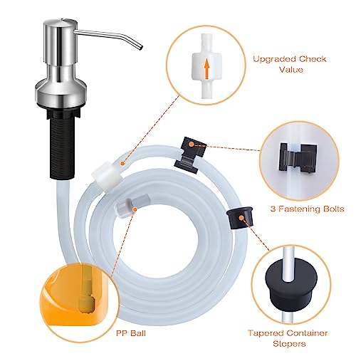 Sink Soap Dispenser for Kitchen Sink (Brushed Nickel)