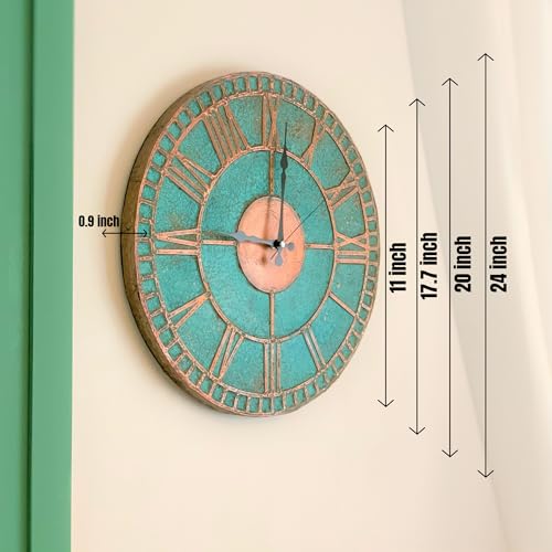 Handmade Copper Wall Clock Artisan Touch in Every Piece (Roman Glow / 11)