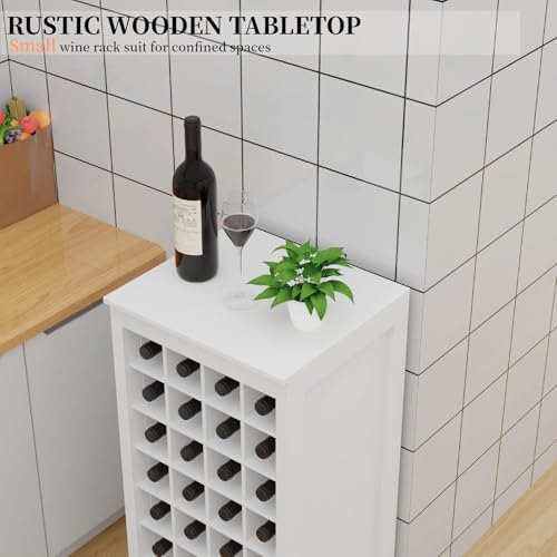 8 Tier Freestanding Wine Rack Wood (32 Bottles / White)