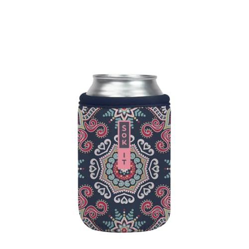 CanSok Sleeve for Beer & Soda Insulated Neoprene Cover (Floral Burst / 12oz Can Sleeve)