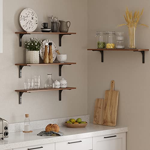 Long Wall Shelves (Rustic Brown / 31.5 Inch)