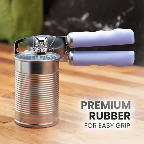 Manual Can Opener Heavy Duty Patented Stainless Steel (Periwinkle / Comfy Grip)