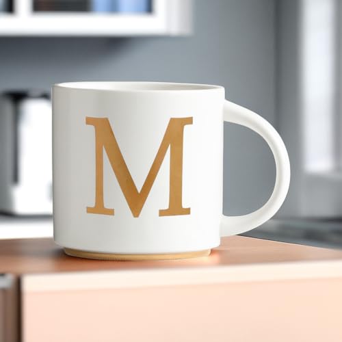 Monogram Ceramic Mugs (gold-M)