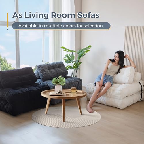 Folding Sofa Bed (Beige / Single)