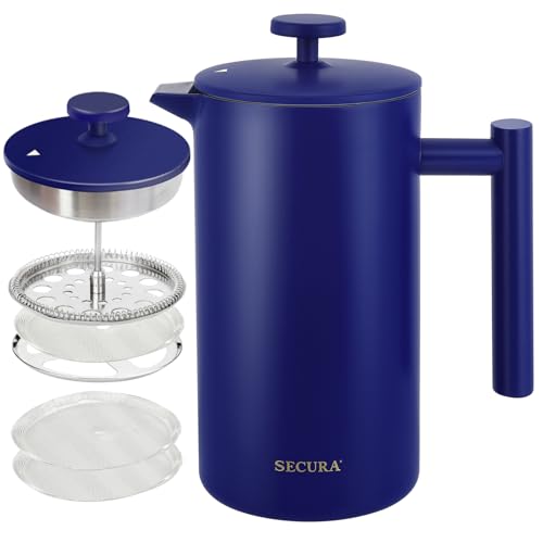 French Press Coffee Maker (Blue / 34 oz)