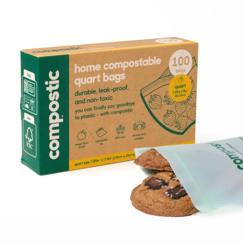 Compostable Quart Bags (100 Count (Pack of 1) / Quart)