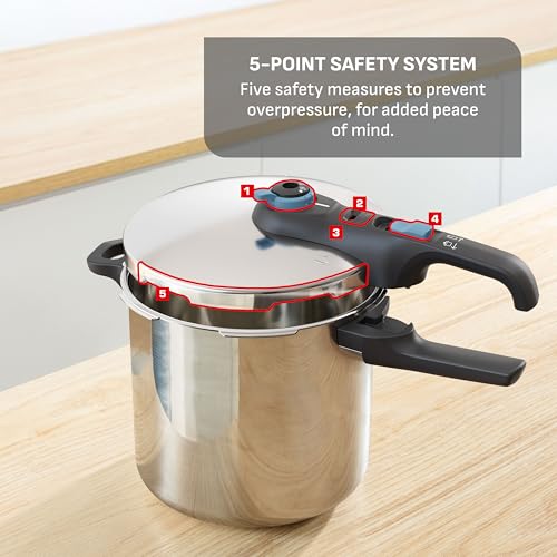 Secure Trendy Stainless Steel Pressure Cooker (Pressure Cooker / 8.5 Quarts)