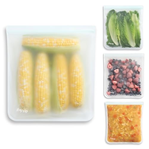 Reusable Gallon Freezer Food Storage Bags (4 Pack (Clear))