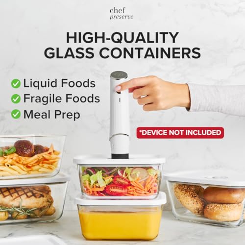 Glass Vacuum Seal Containers for Meal Prep (Large Set – 3 Large Pieces)