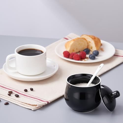 7 OZ Ceramic Sugar Bowl with Lid and Spoon