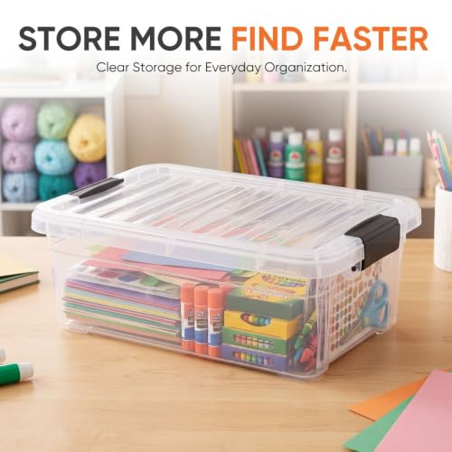 7.4 Quart Clear Plastic Storage Bin with Lid (7.4 Quarts)