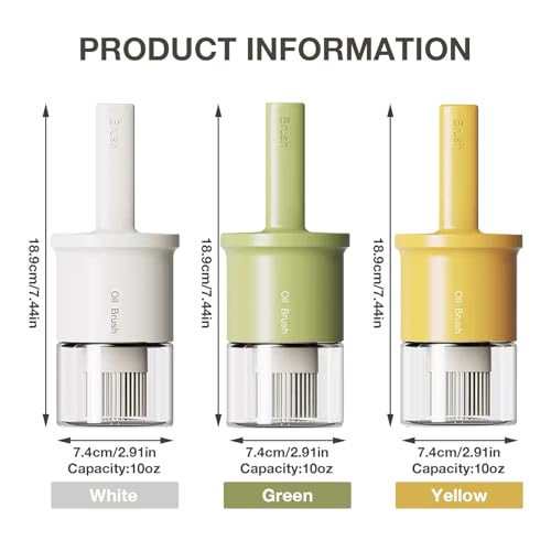 Oil Dispenser with Brush for Kitchen (01_Creamy White)