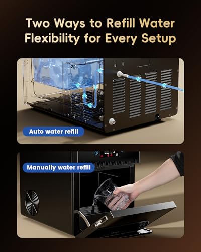 2.4" Clear Ice Ball Maker Countertop with CrystalFlux Technology (Gloss Black)