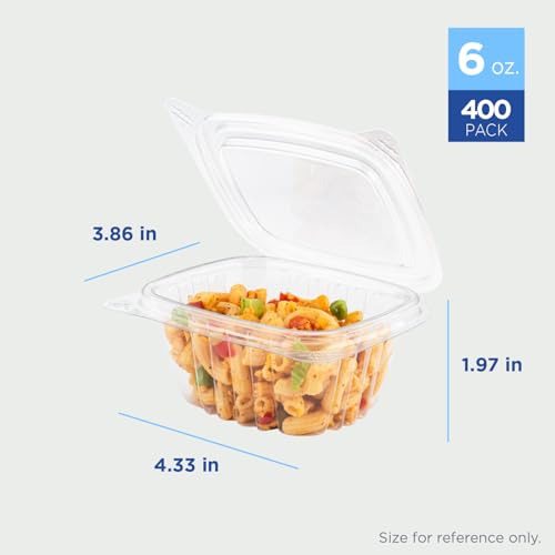 6oz PET Clear Clamshell Deli Containers (400 Count)
