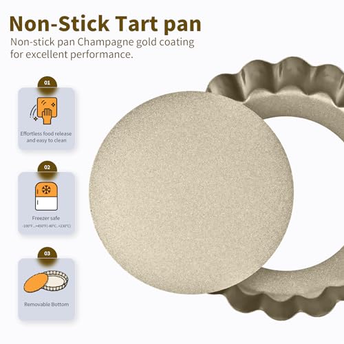 Mini Tart Pan 12PCS (4*0.7Inch)