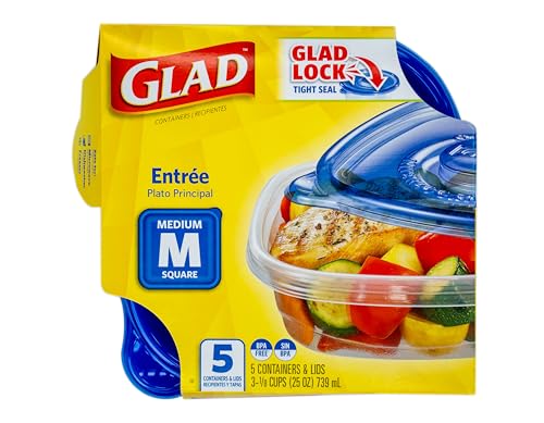 GladWare Entree Food Storage Containers (Square / 25 oz - 5 Count)