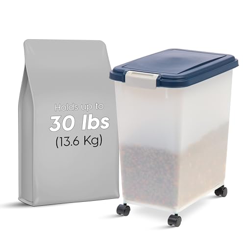 Dog Food Storage Container (30 lbs / Navy/Pearl)