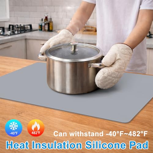 Silicone Mat for Kitchen Counter (Dark Gray / 27.5" x 16.5")