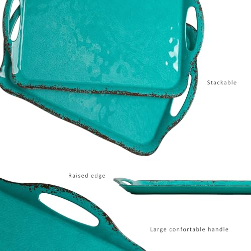 Large Farmhouse Melamine Serving Platters (2 Count)