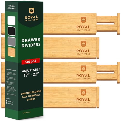 Bamboo Drawer Dividers Organizers (Large (up to 22") / Natural)
