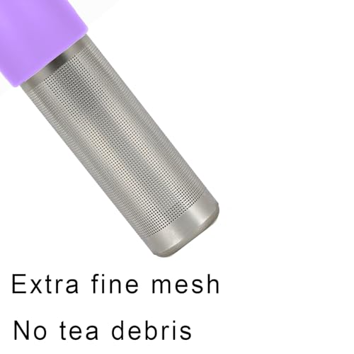 Loose Leaf Tea Steeper Infuser Extra Fine Mesh Stainless Steel (Purple)