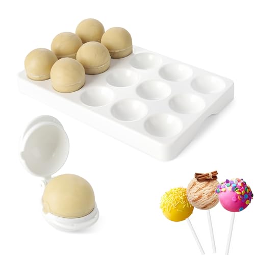 Round Cake Pop Mold and Tray (White)