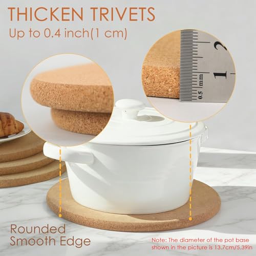 Cork Trivets for Hot Dishes 8 Pack 8 inch High (05-8 Inch 8pcs Round)