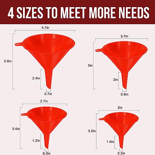 4pcs Kitchen Plastic Funnel (4 Count)