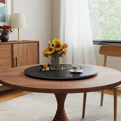 31.5" Sintered Stone Lazy Susan for Table Top (Black Wood / 80CM)