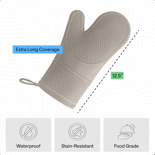 Silicone Oven Mitts (Almond / 12.5" Oven Mitts)