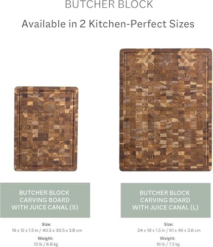 Butcher Block Carving Board (With Juice Groove / Large (20 inch x 14 inch x 2.5 inch))