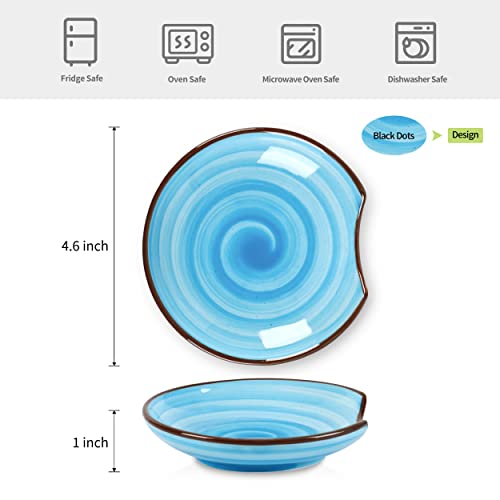 4.6 Inch Ceramic Spoon Rest for Stove Top (Gradient Blue)