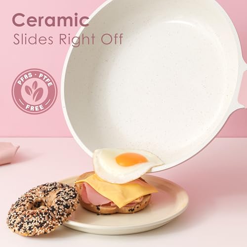 Nonstick Ceramic Cookware Set Large 13 (Blossom Pink)