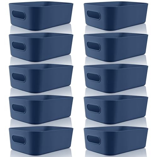 Blue Plastic Storage Bins (Blue / 8 x 5.7 x 3 Inch)