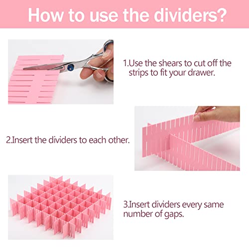 40Pcs Grid Drawer Dividers (Pink)