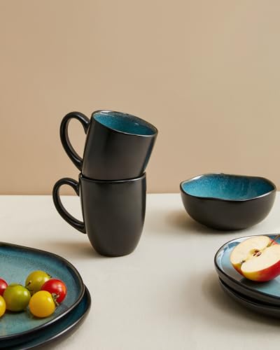 Coffee Mug 15oz (Irregular - Green Black / 4 Count (Pack of 1))